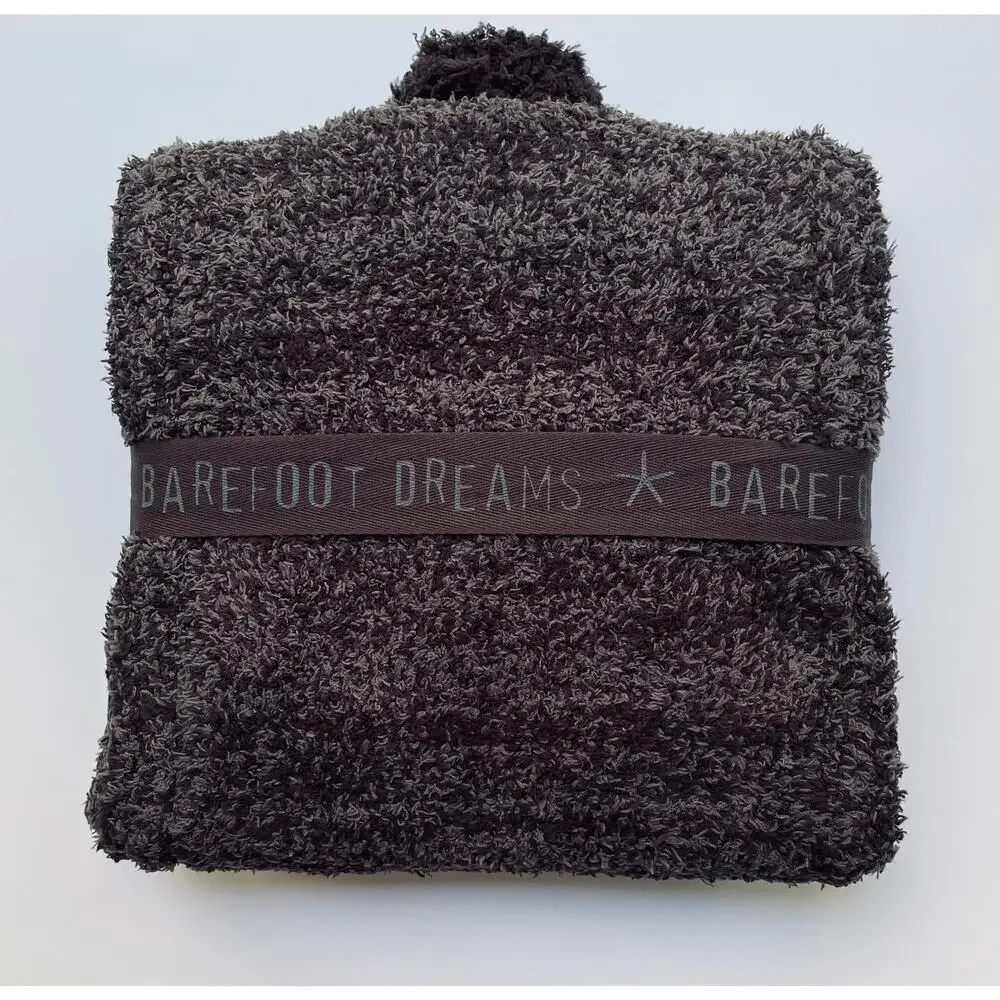 Barefoot Dreams Pom Pom Beanie and Scarf Set Cozychic Espresso Cocoa NEW